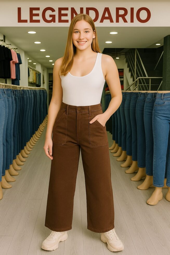 Jean Wide Leg Marrón