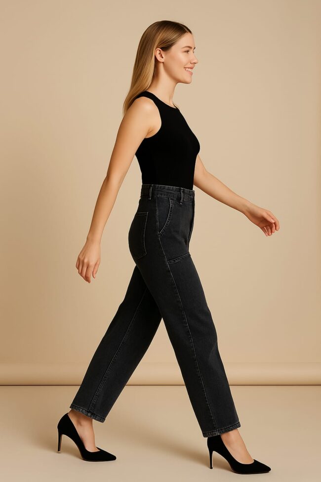 Jeans Wide Leg - Gris - Imagen 3
