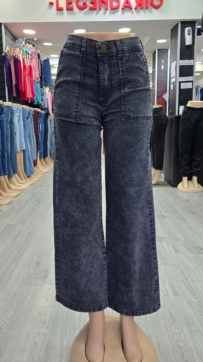 Jeans Wide Leg - Gris - Imagen 4