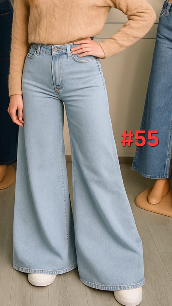Jeans Oversize Denim - Celeste