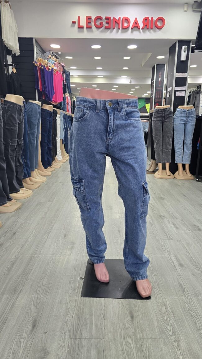 Jeans cargo - Azul - Imagen 3