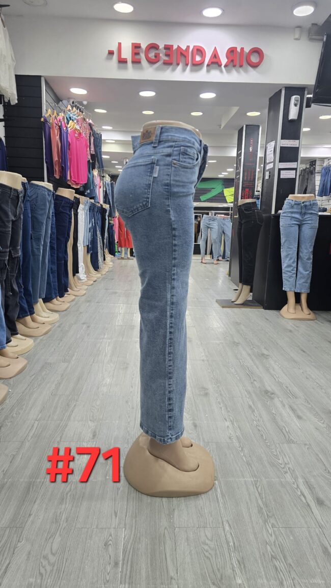 Jeans Clásico Tiro Alto - Celeste - Imagen 3