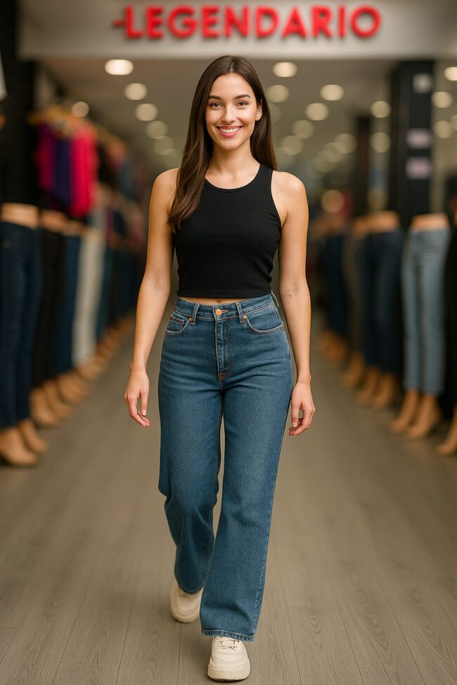 Jeans Denim con licra - Azul - Imagen 4