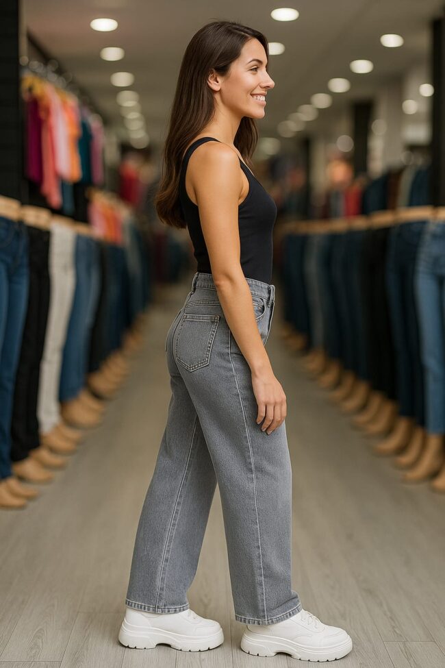Jeans recto - Gris - Imagen 3