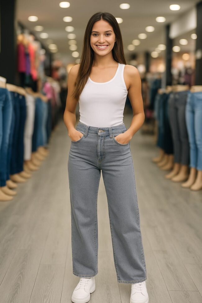 Jeans recto - Gris
