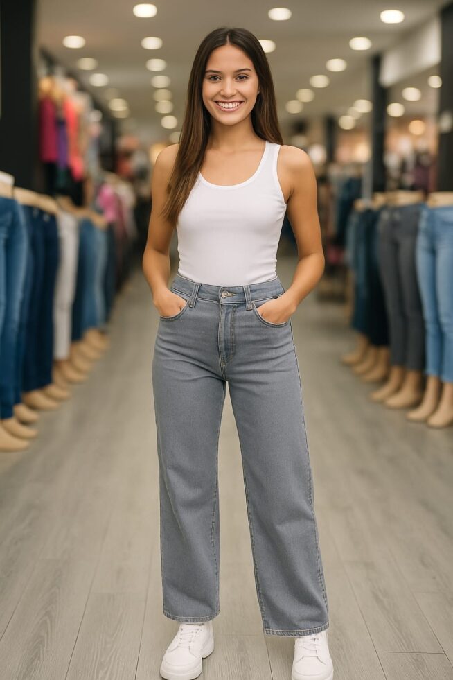 Jeans recto - Gris