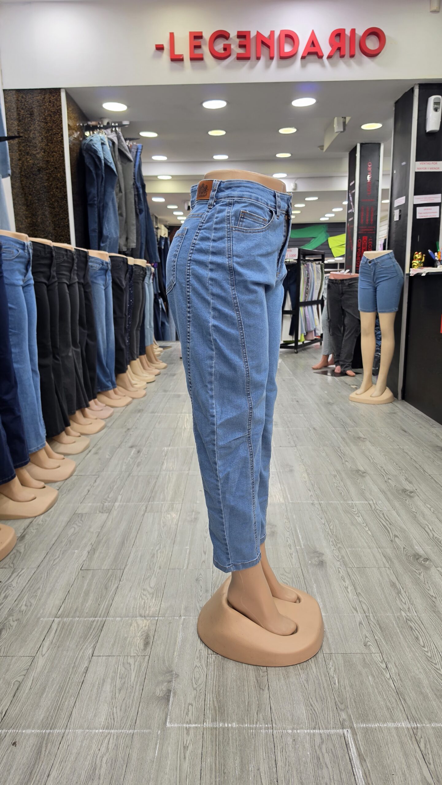 Jeans Baggy Pay Celeste Oscuro - Imagen 5