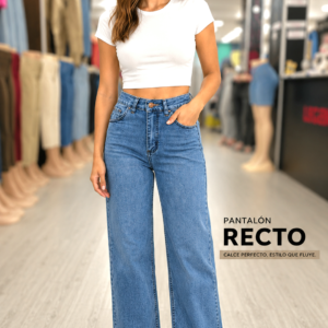 Jeans Recto Azul Claro