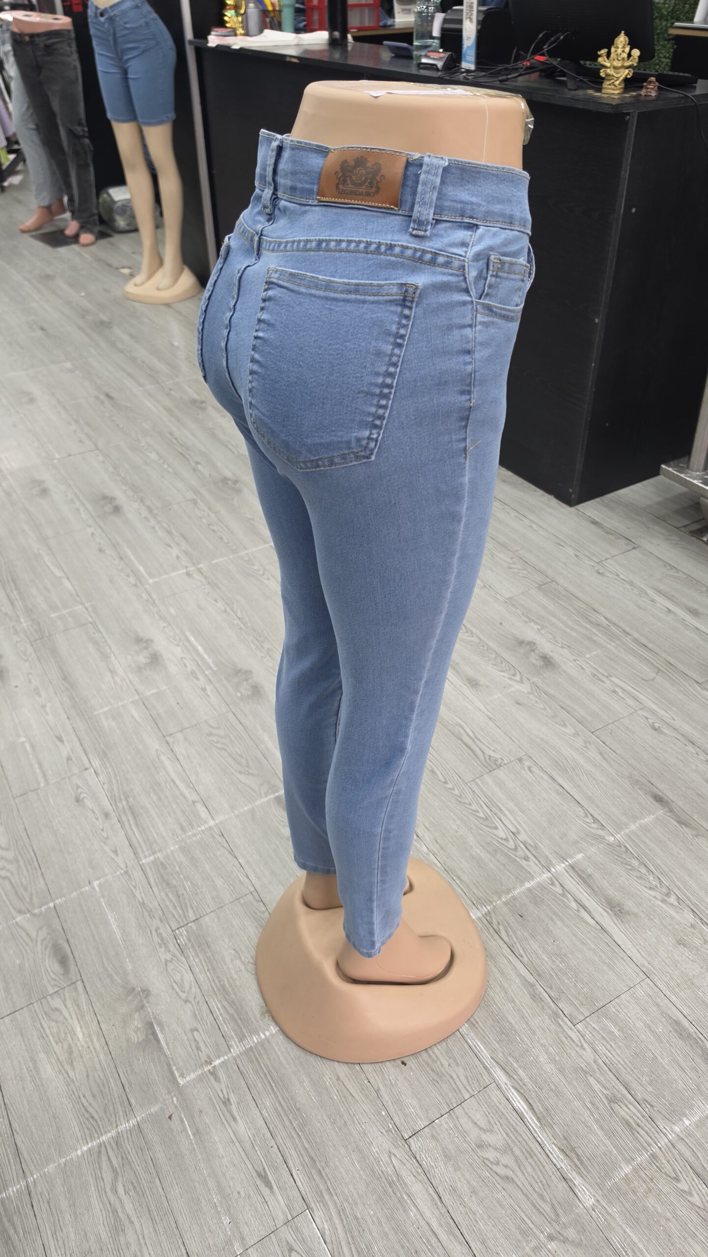 Jeans Skinny alicrado Celeste Claro - Imagen 5