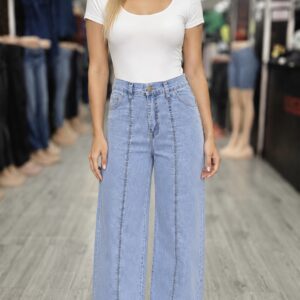 Jeans Con Linea Celeste
