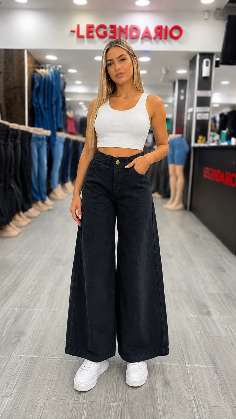 Jeans Luciela Negro Rigido