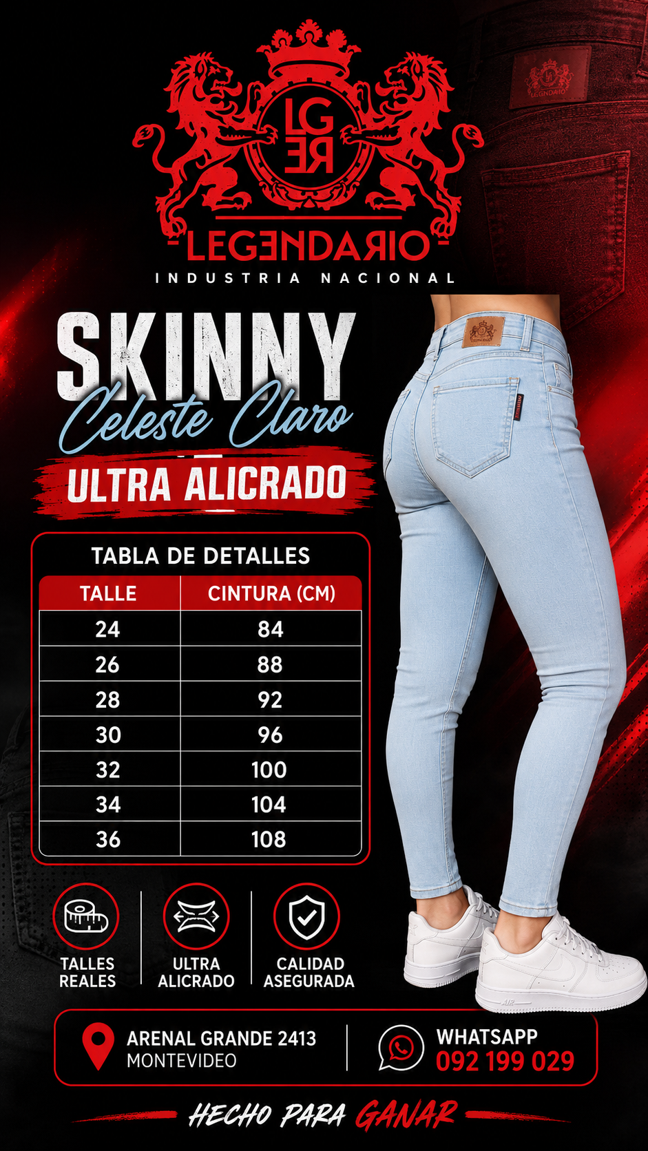 Jeans Skinny alicrado Celeste Claro - Imagen 6